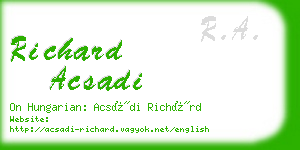 richard acsadi business card